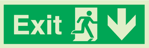 Hovedbilde Exit with arrow - down right