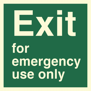 Hovedbilde Exit for emergency use only
