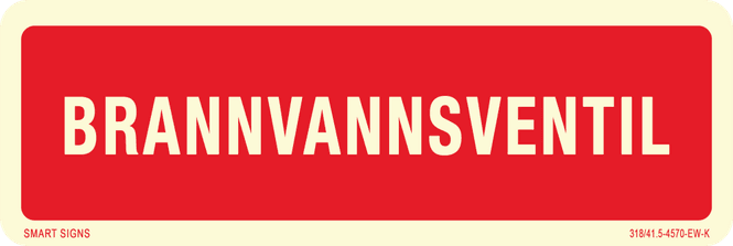 Huvudbild Brannvannsventil - Norsk skilt