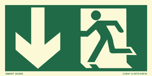 Hovedbilde L&oslash;pende mann - Pil ned Venstre, Aluminium, Velg st&oslash;rrelse