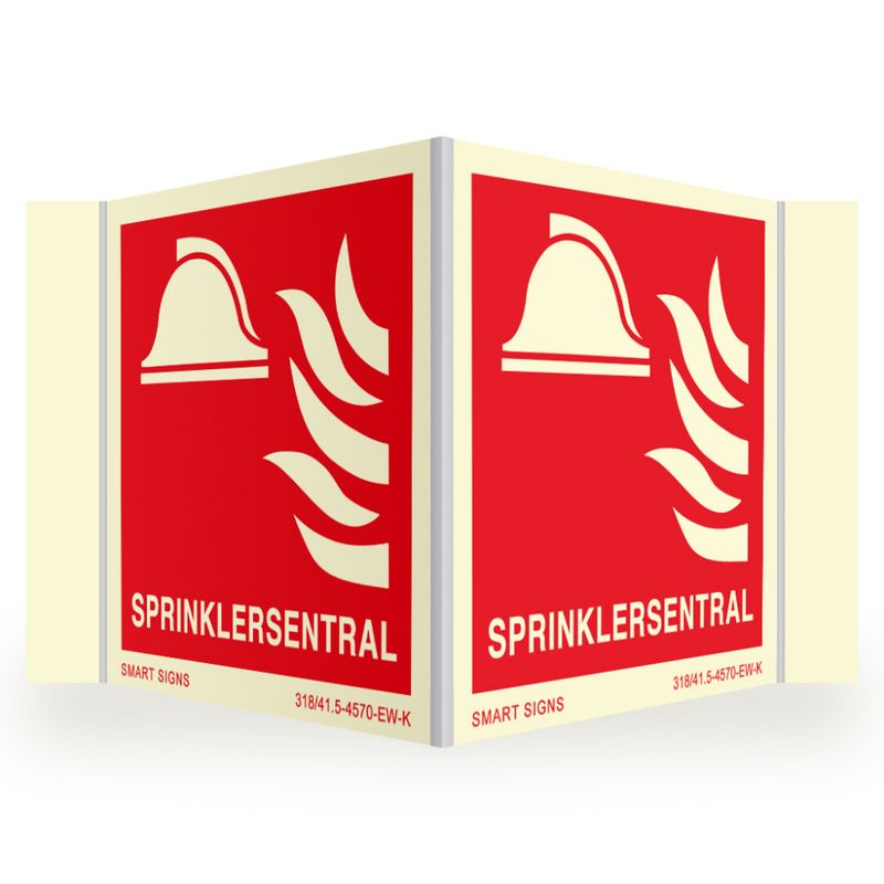 Sprinklersentral - Plogskilt, Aluminium